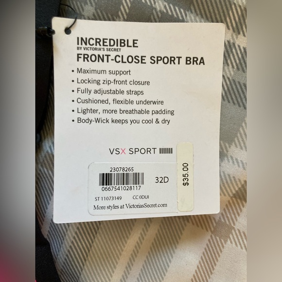 New! Victoria’s Secret SPORT.  32D Front close Sports Bra - Picture 3 of 3